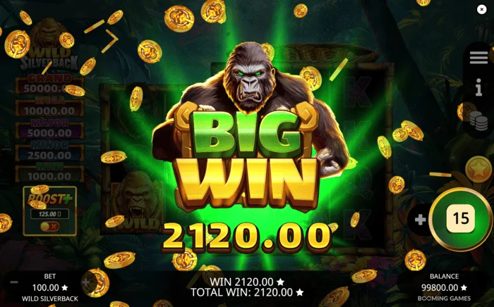 Wild Silverback - kemenangan besar dengan syiling terkumpul