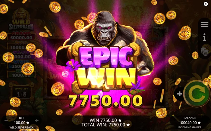 Wild Silverback - kemenangan epik dengan Jackpot Grand